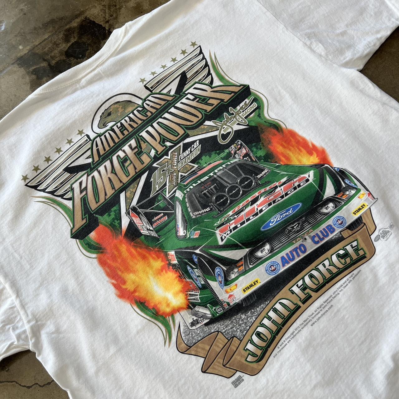 Vintage John Force American Force Power Tee Sz.... - Depop