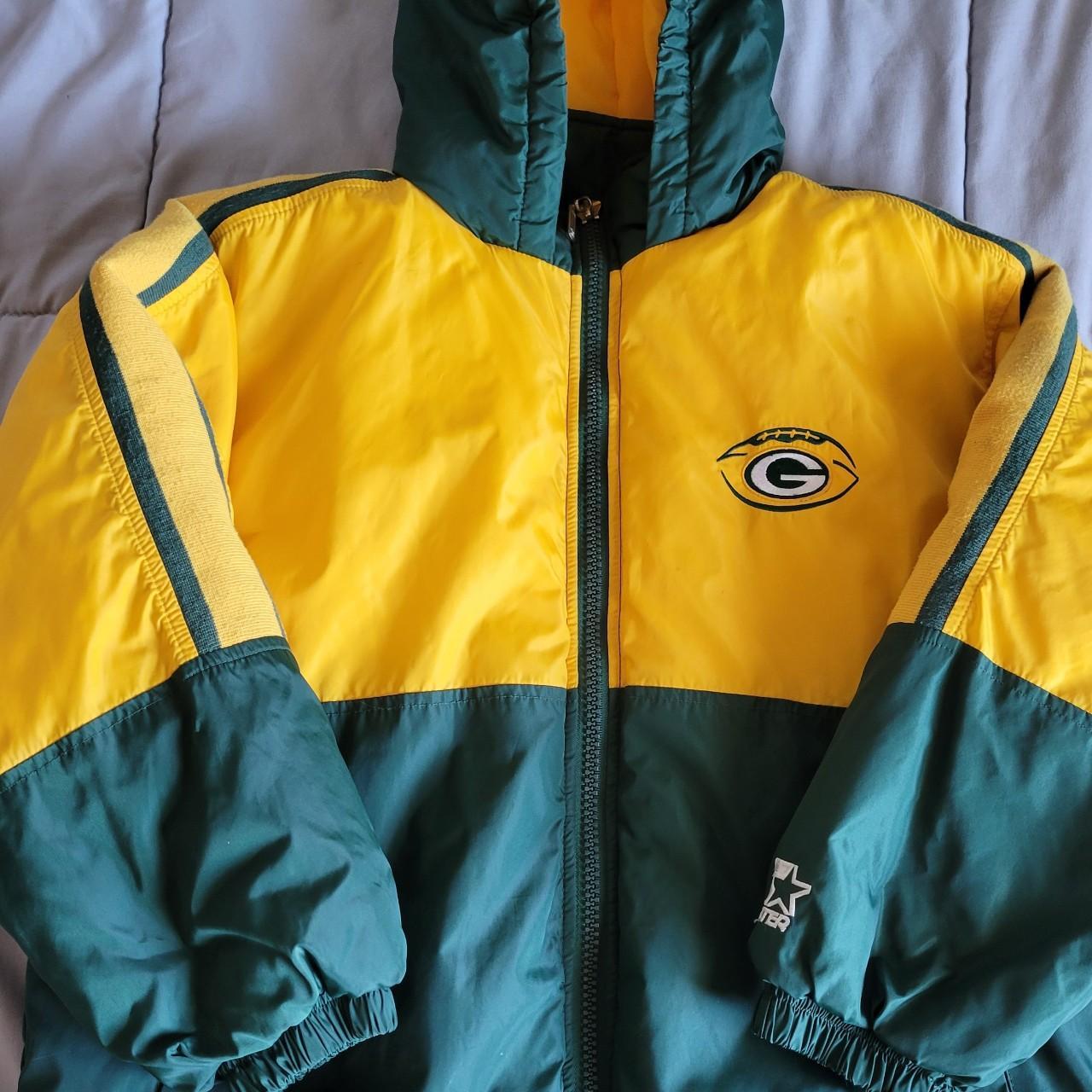 Starter Men's Yellow and Green Jacket | Depop