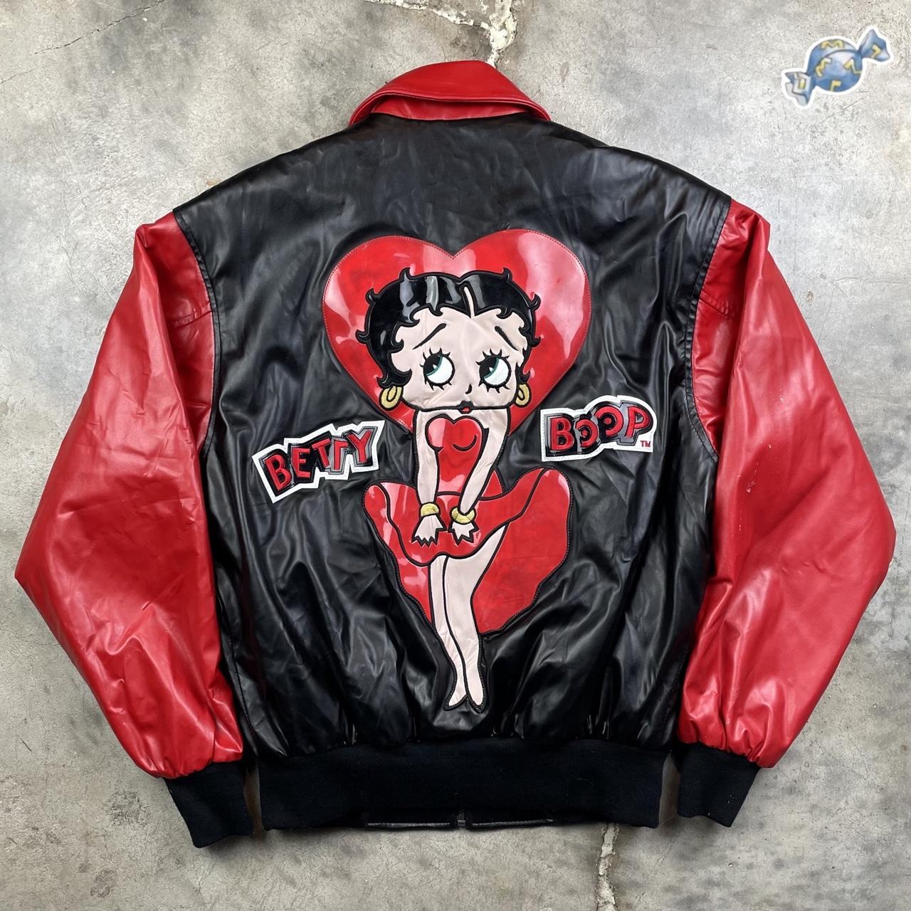 Vintage 90s Betty Boop Leather Jacket • good... - Depop