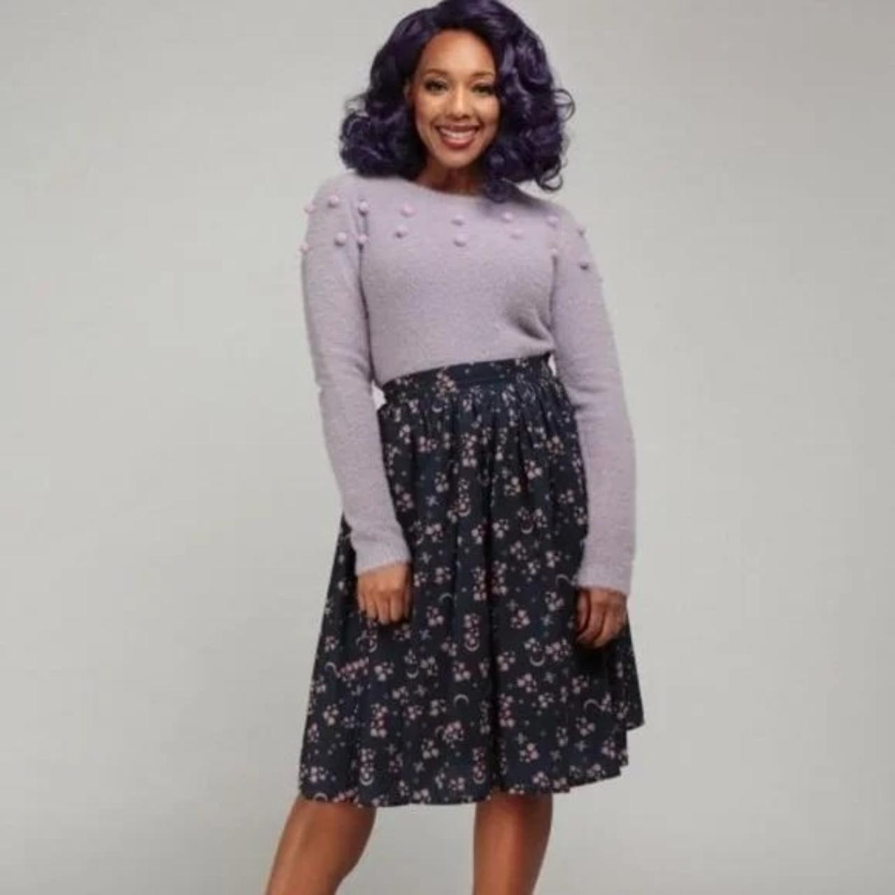 Collectif Women's Blue and Pink Skirt