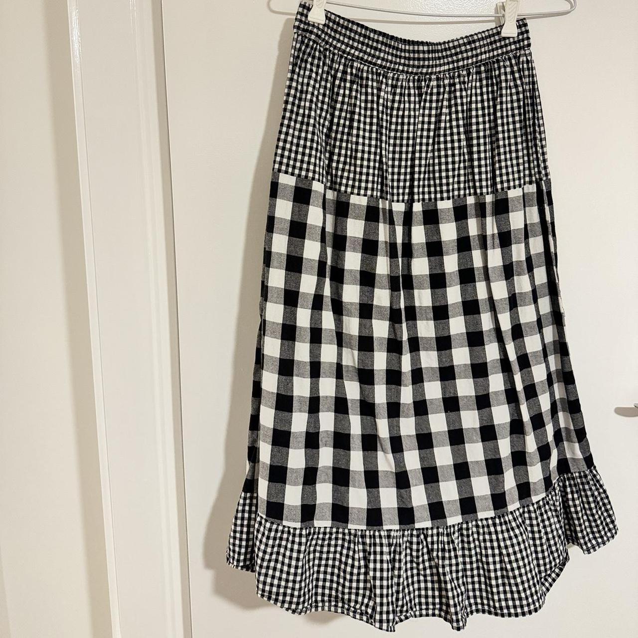 Always Alice black and white gingham midi skirt - Depop