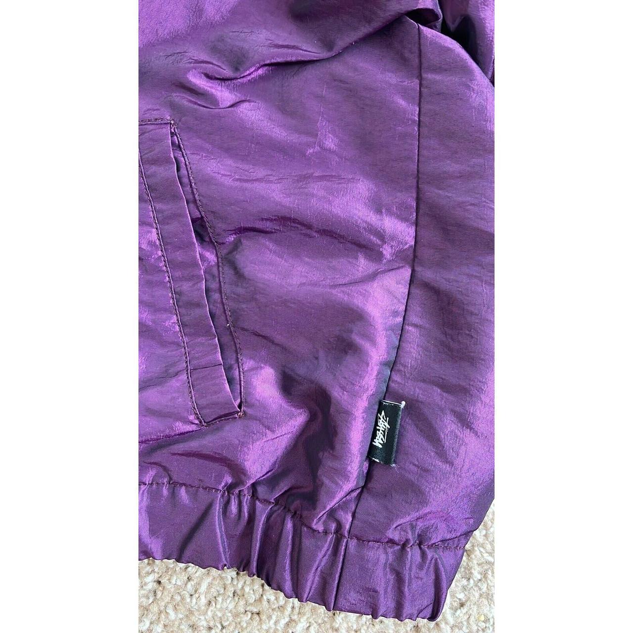 STUSSY discount MEN'S PURPLE METALLIC WINDBREAKER JACKET SIZE S