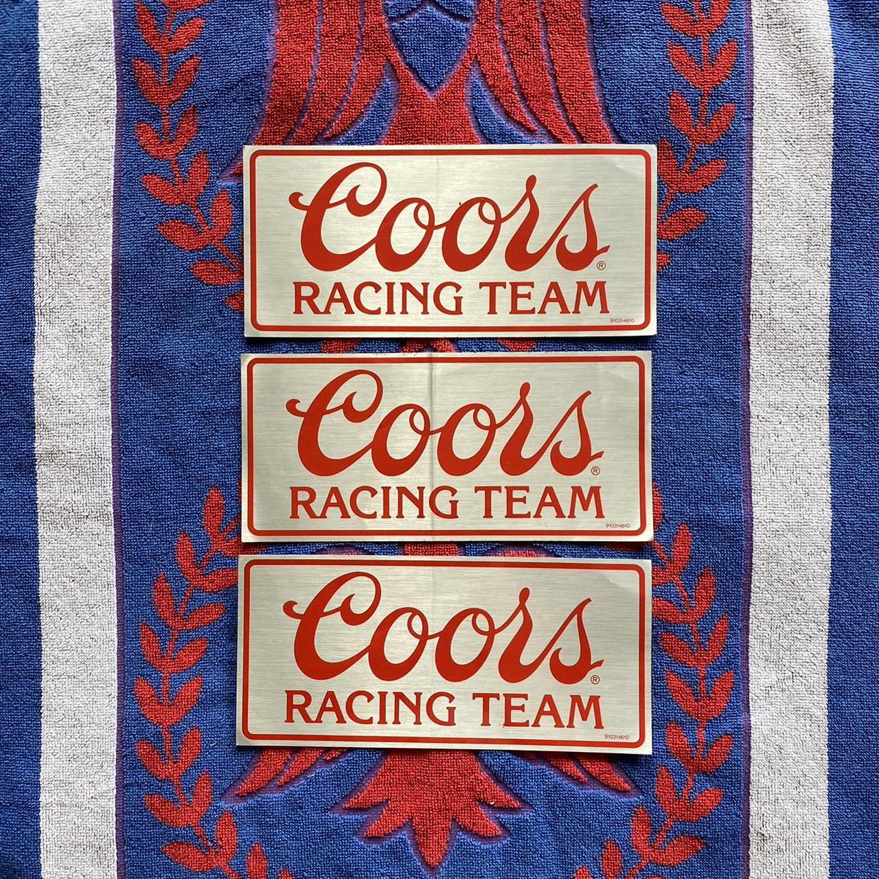 1980’s Coors Racing Team silver bumper stickers. In... - Depop