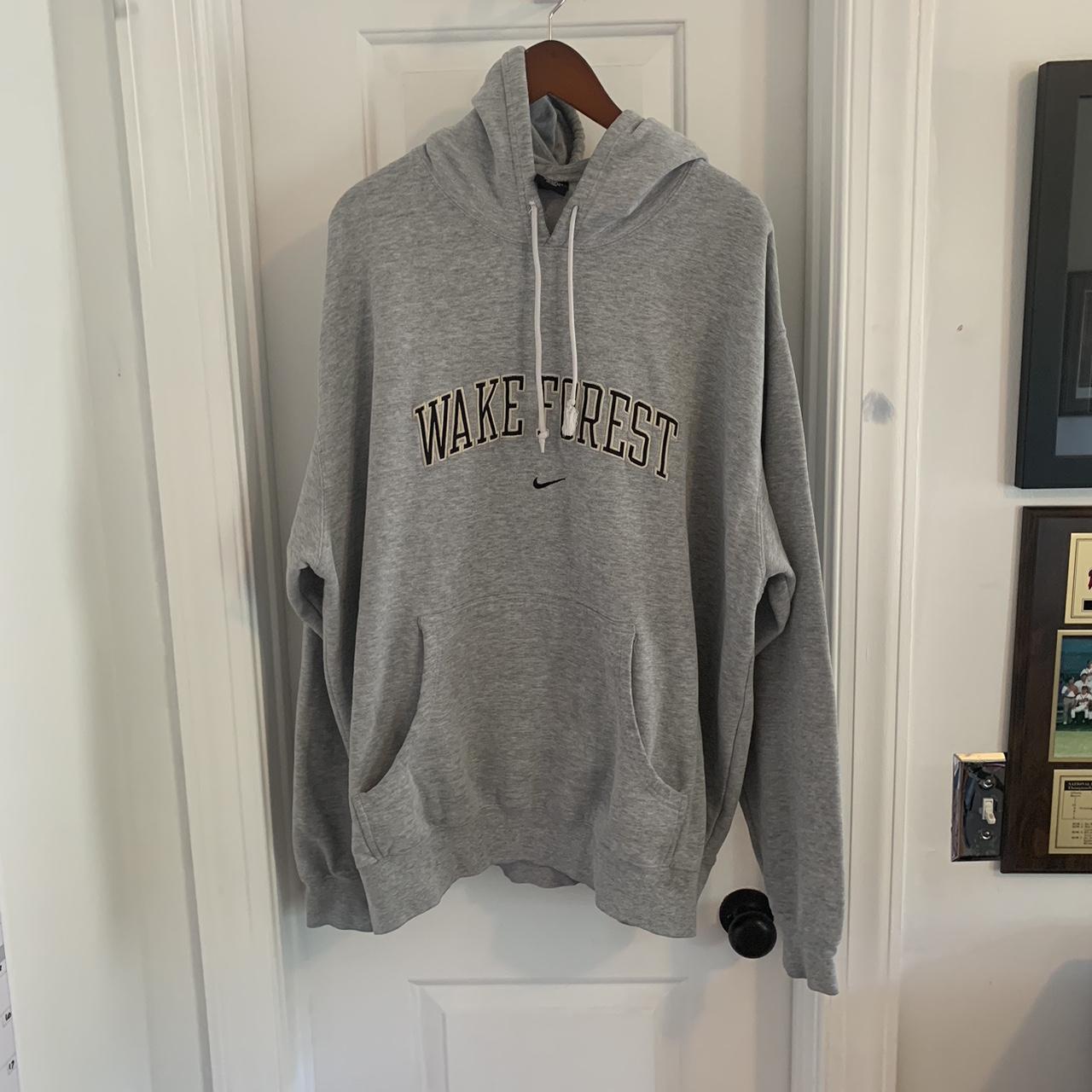 Vintage Nike Wake Forest Spell Out Hoodie Good... - Depop