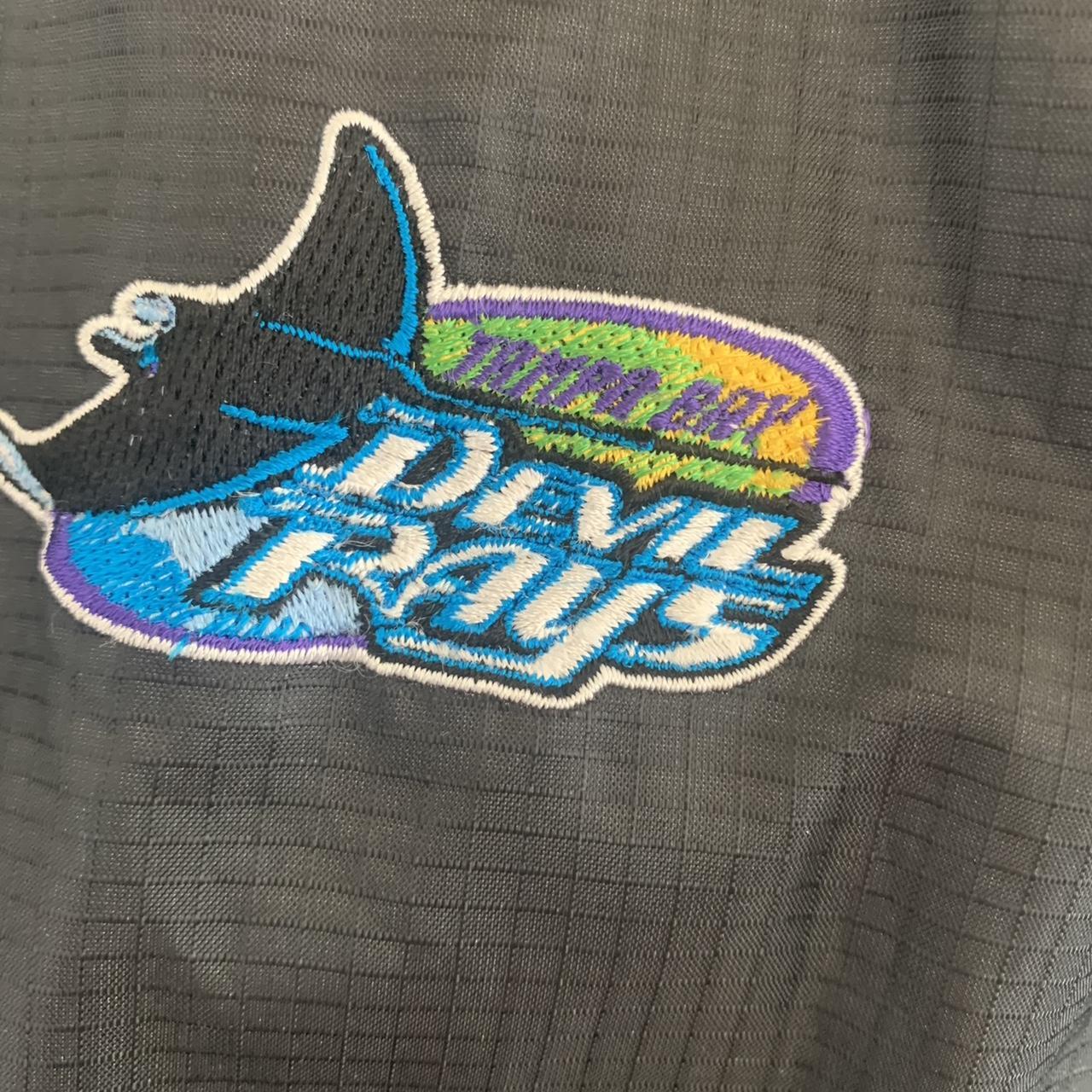 Vintage Tampa Bay Devil Rays Satin Bomber Jacket - Depop