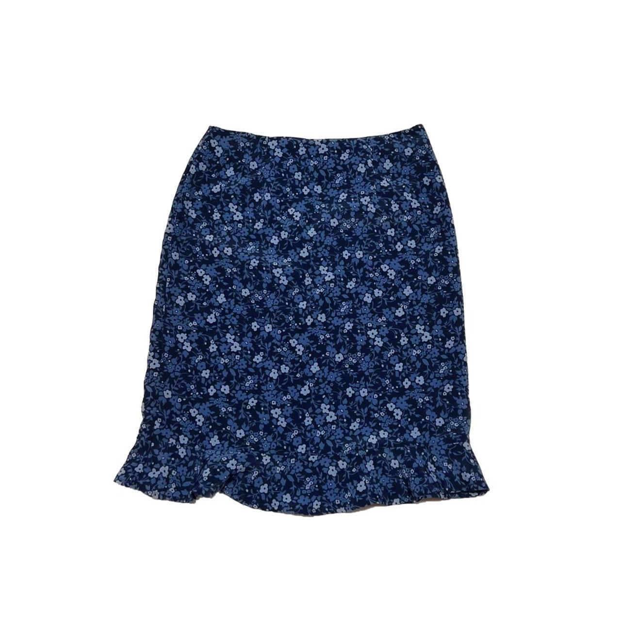 !M?ERFECT Women's Blue and Navy Skirt | Depop