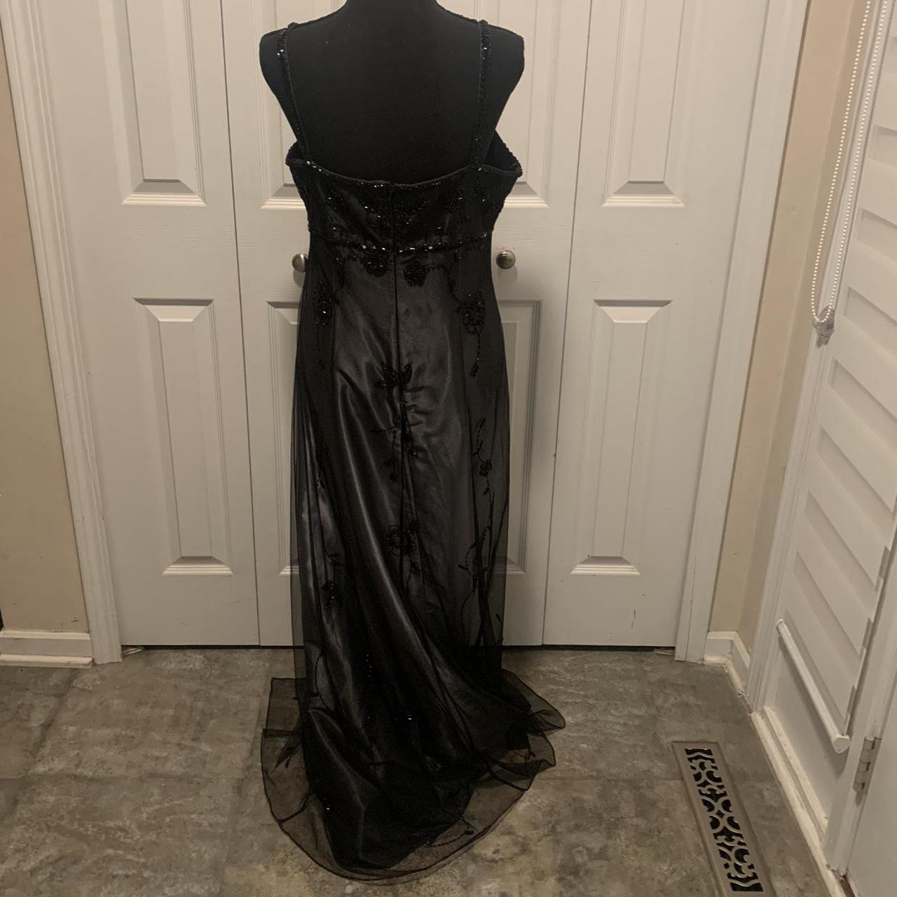 Silver and black prom dress 90s vintage beaded prom... - Depop