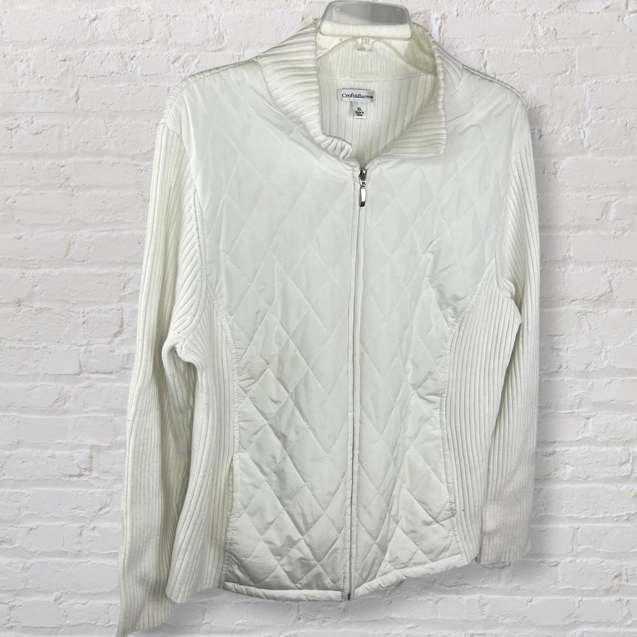 CROFT BARROW White Puffer Zip Up Women s Jacket Depop