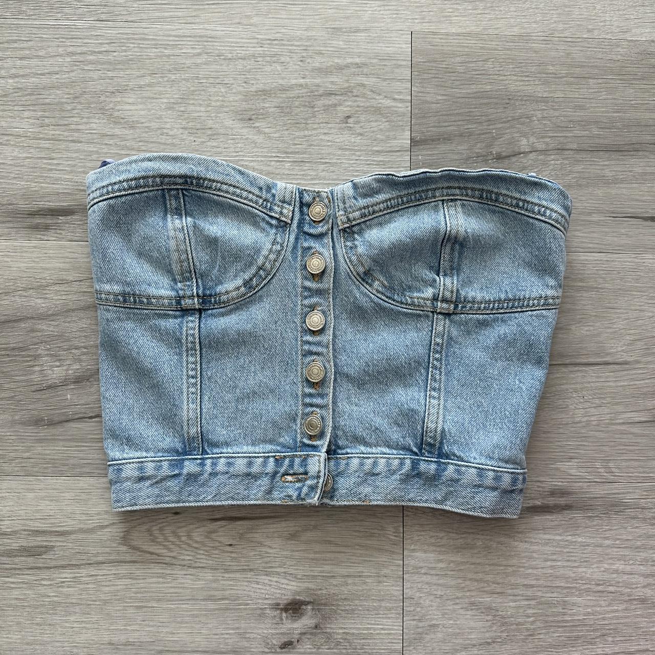 Denim zara-corset - Depop