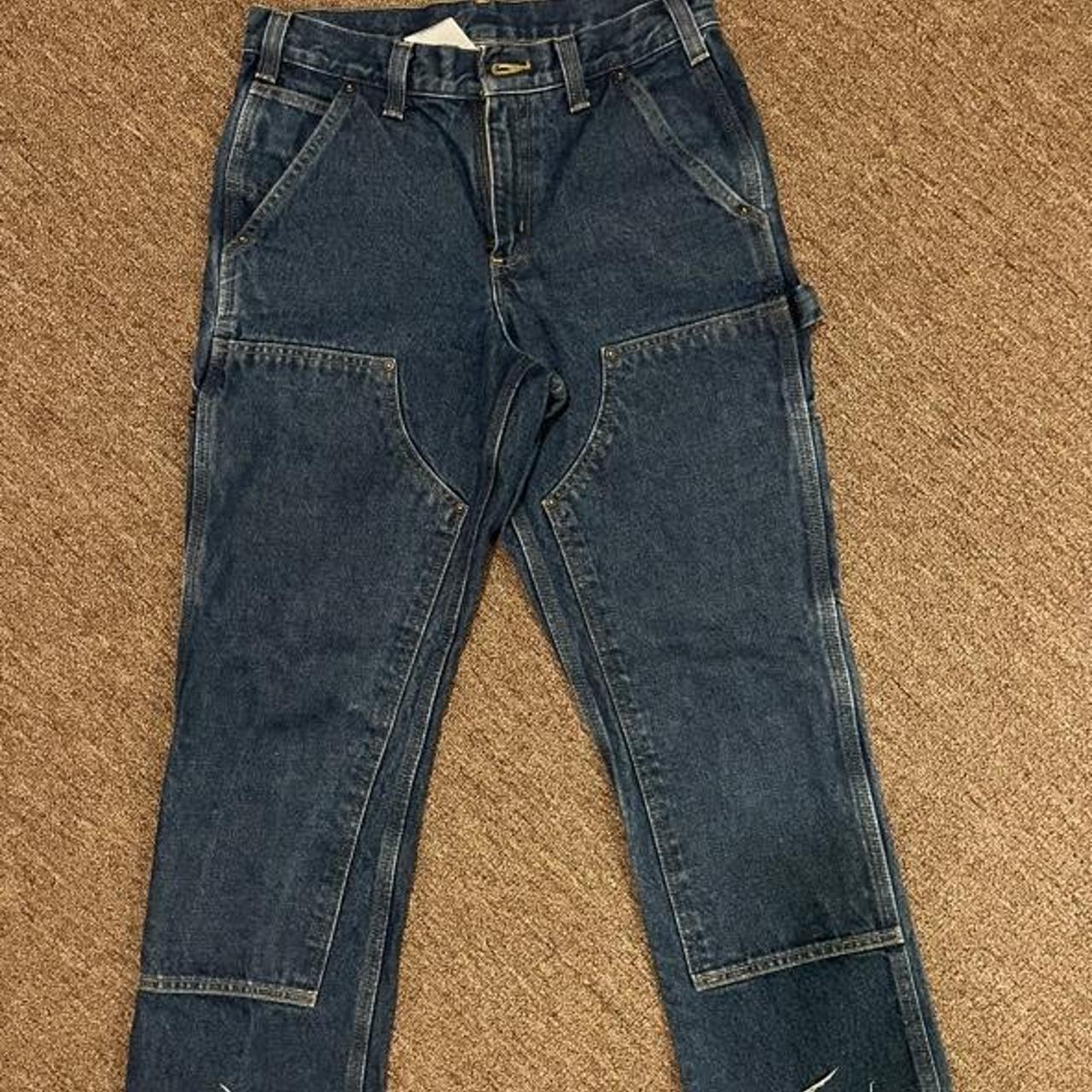 Vintage Carhartt Double Knees Cut-Off Jeans Size:... - Depop