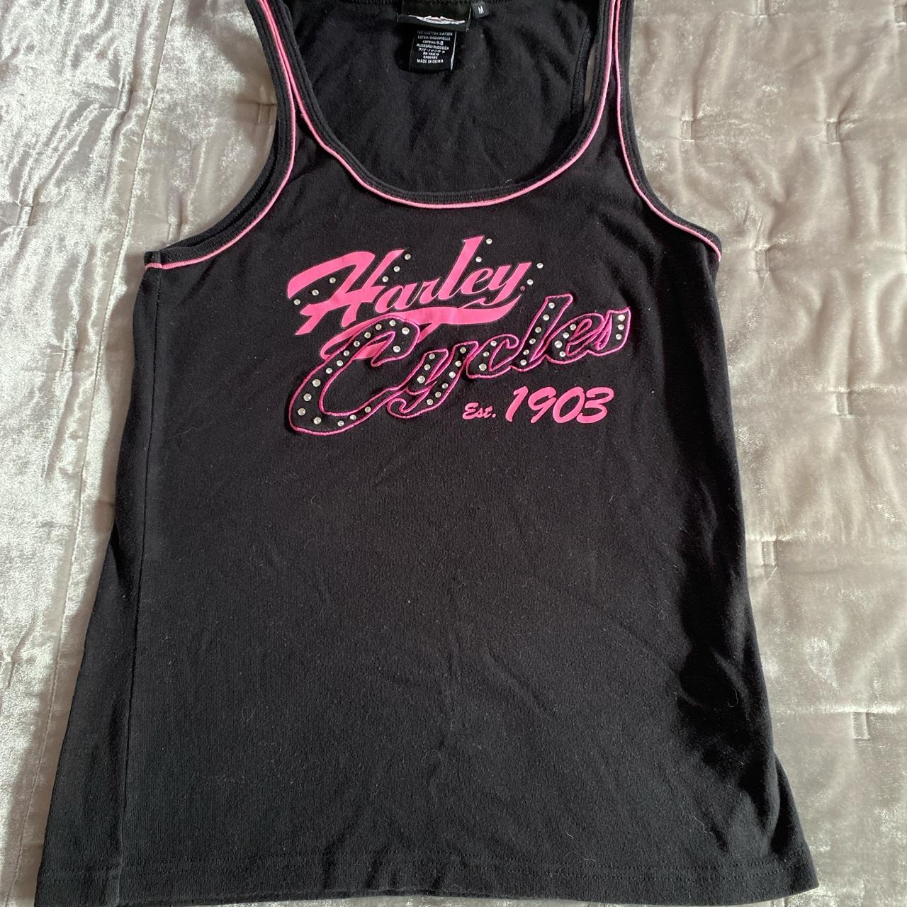 Y2k women’s Harley-Davidson tank size M with... - Depop