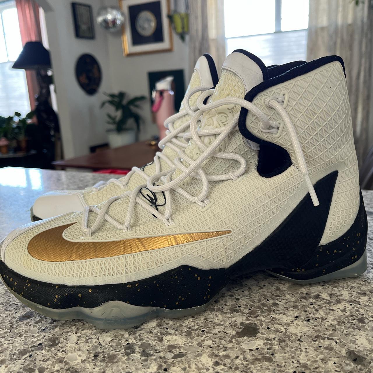 Lebron 13 white and gold fashion