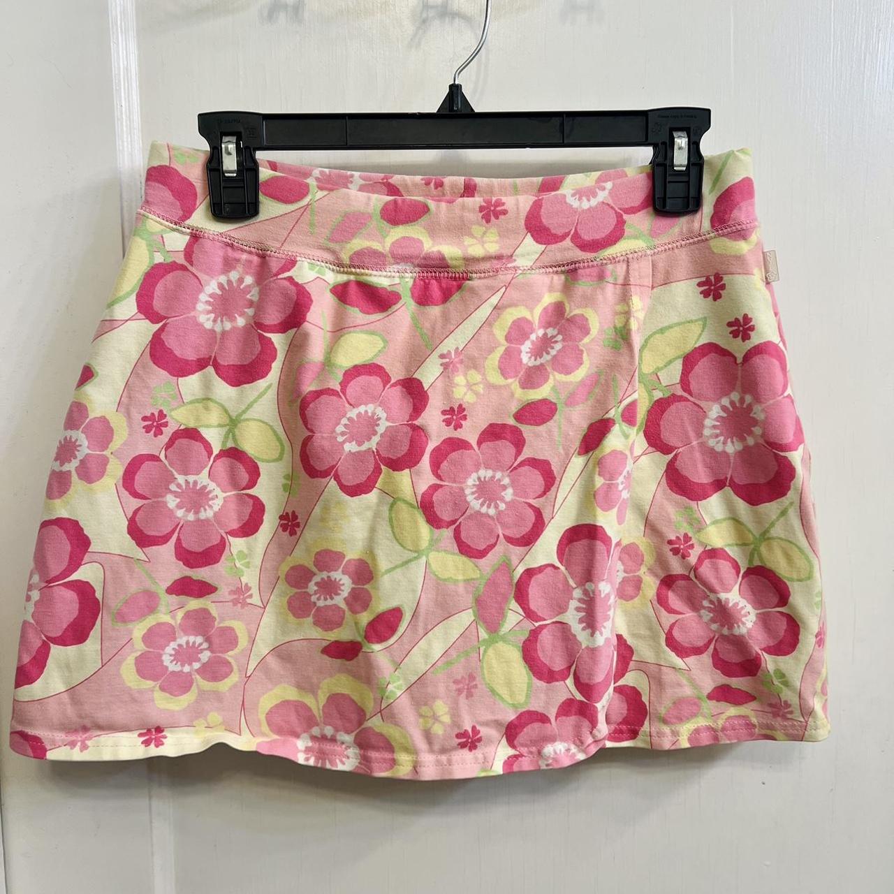 Vintage / Y2K - new york laundry pink spandex floral... - Depop