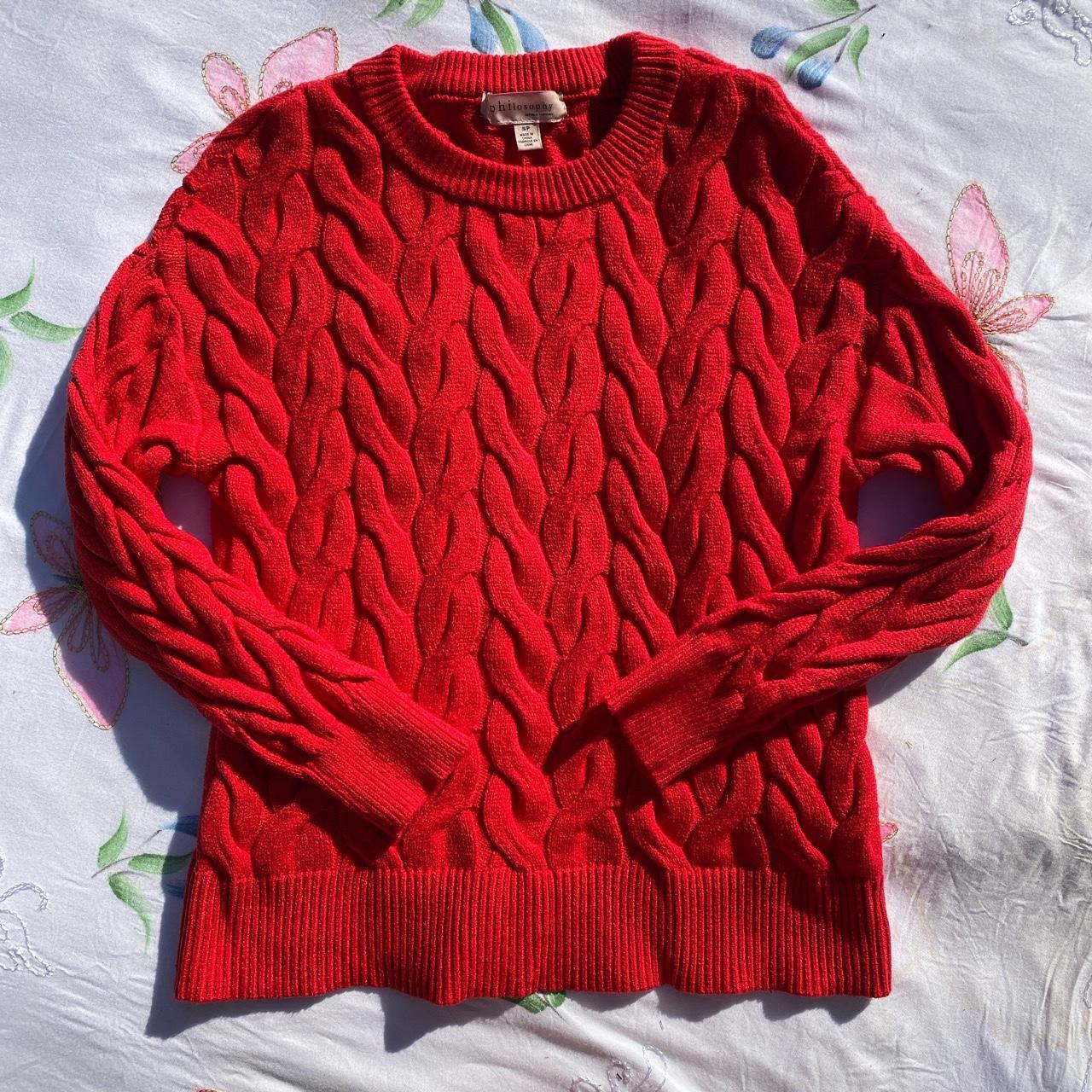 Anthropologie Mock Neck Balloon Sleeve Pullover Sweater Red Pink Size selling XL