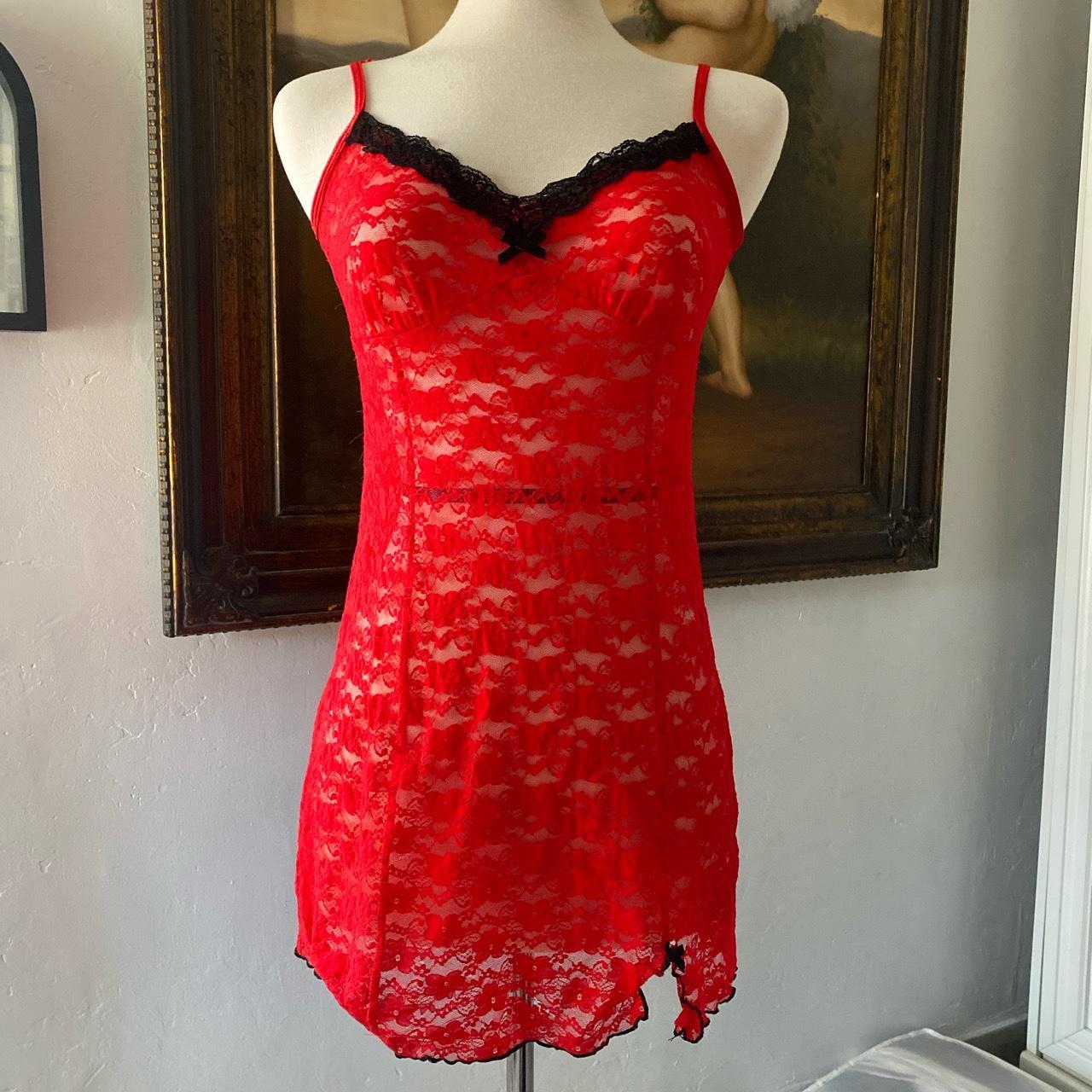 Red babydoll lingerie dress #romanticgrunge... - Depop