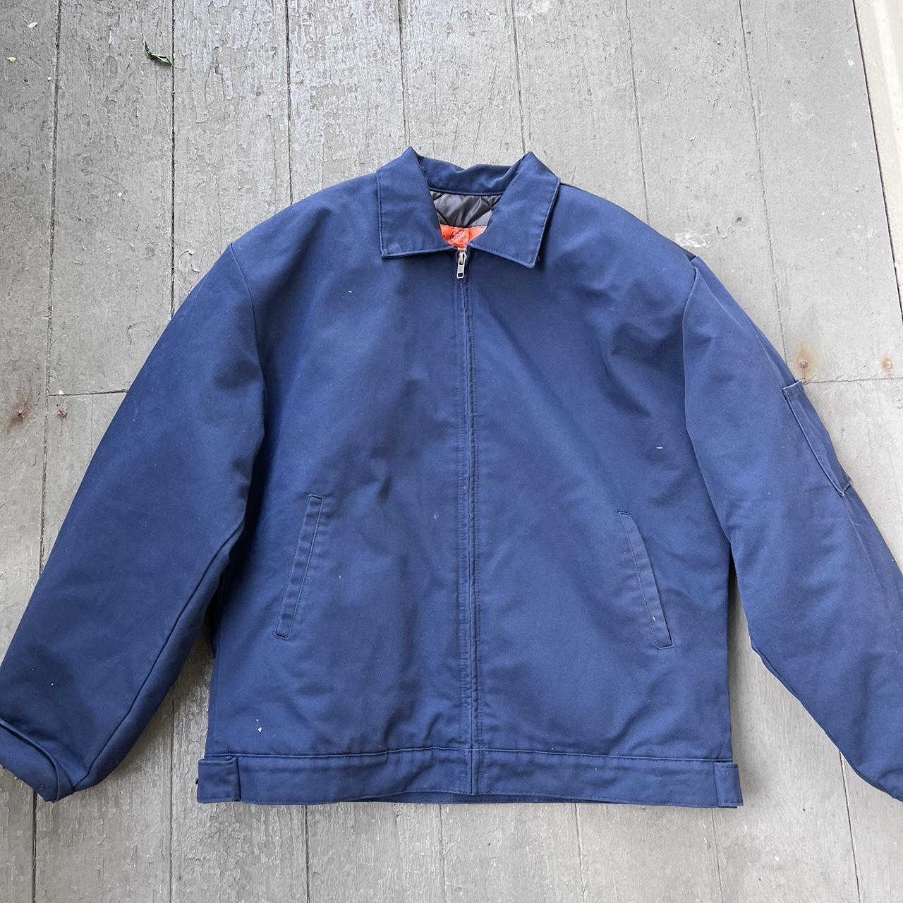 Red Kap Men's Navy Jacket | Depop