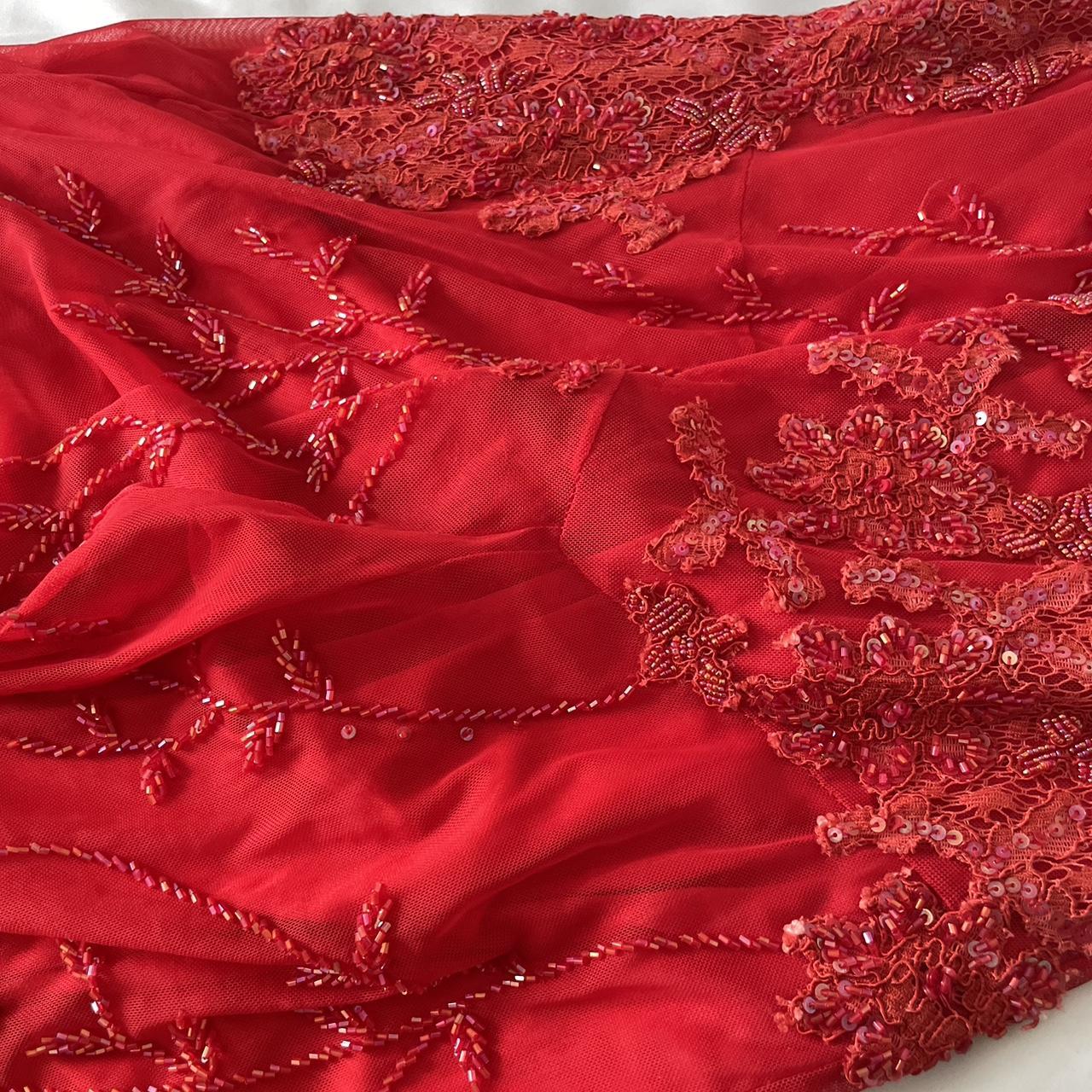 Vintage Aftershock Red Sequin Embellished Halter... - Depop