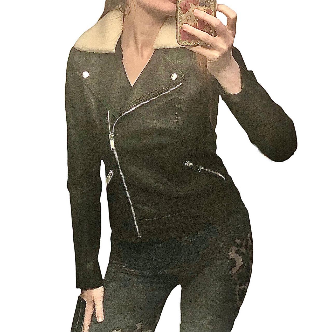 French Connection Women's Black and White Jacket Depop