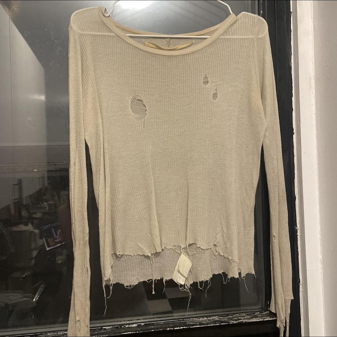 Rick Owens Long sleeve Distressed Super soft Best... - Depop