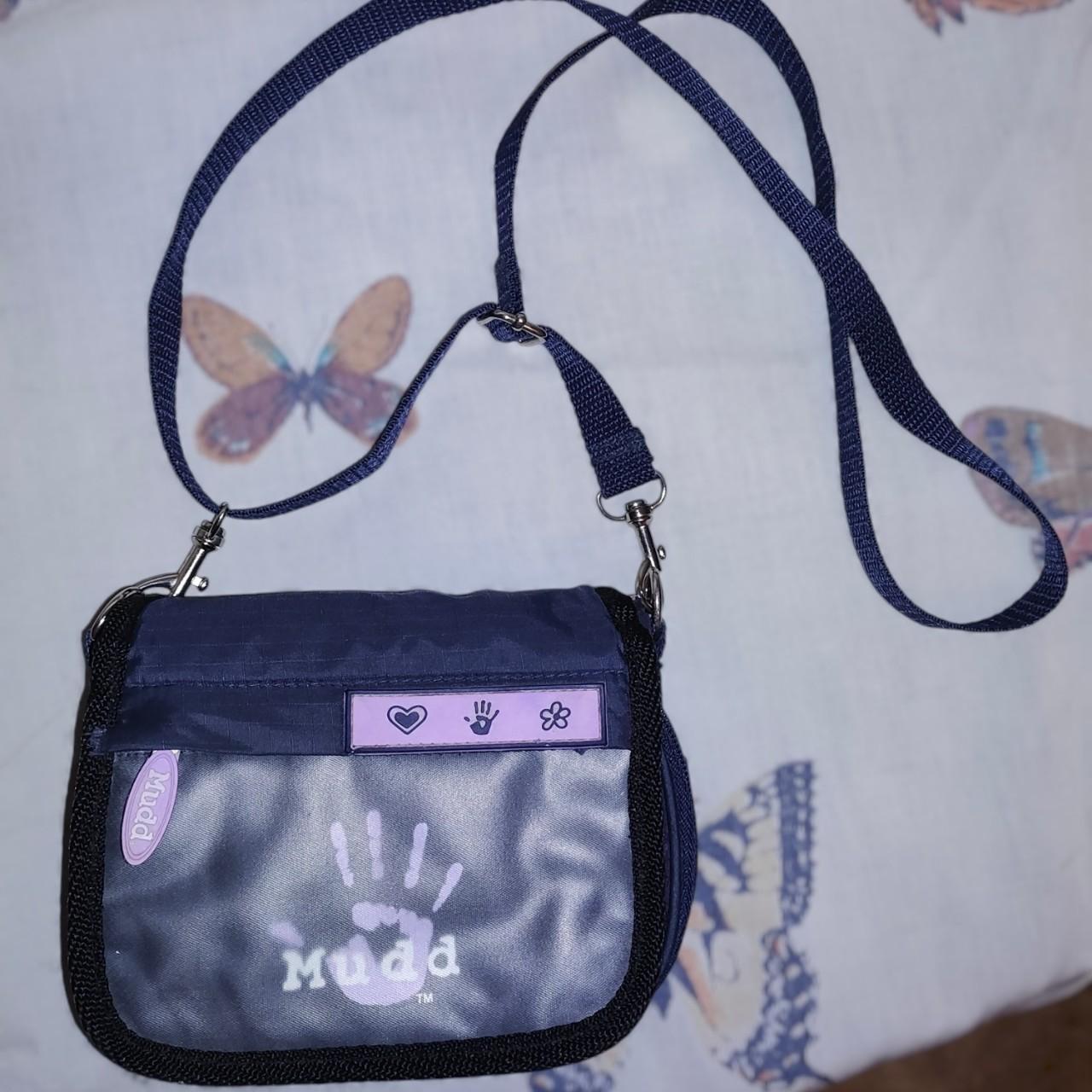 Retro Navy Blue Purple Mudd Nylon Crossbody Depop