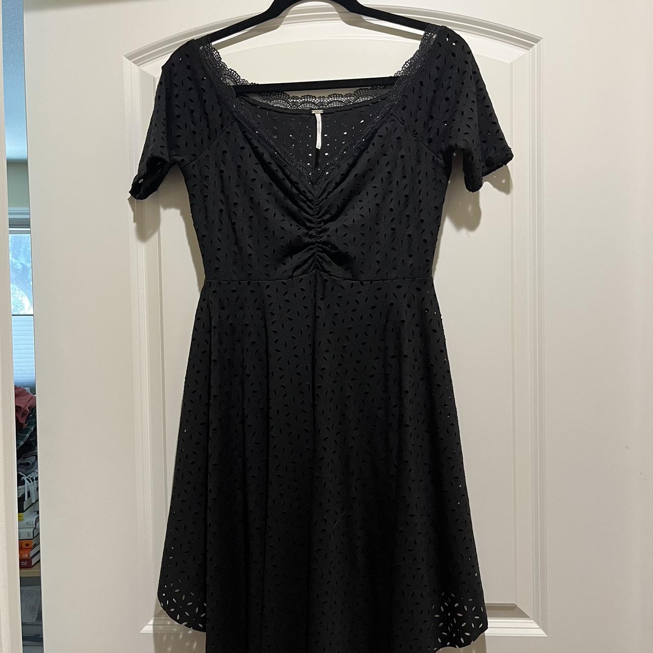 Black Free People dress with cutout fabric and lace... - Depop