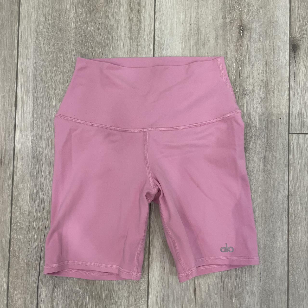 Alo pink biker shorts Original price: $68 - Depop