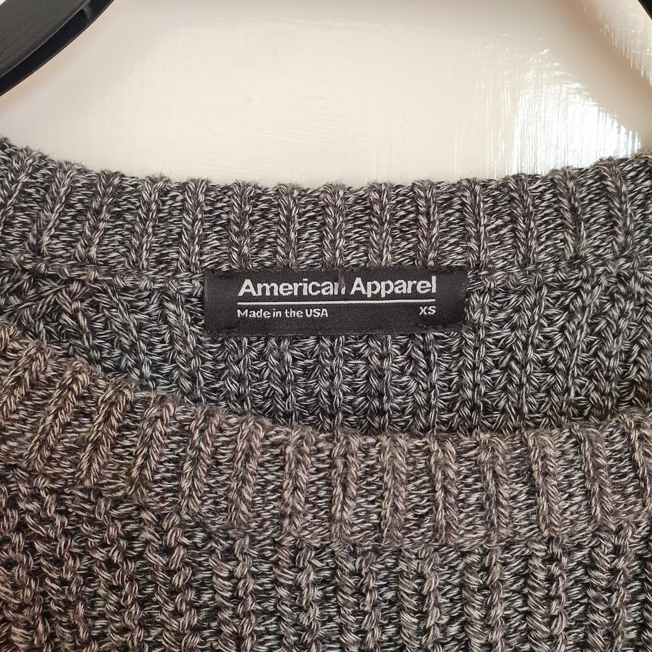 Grey wool / knit jumper from American Apparel size... - Depop