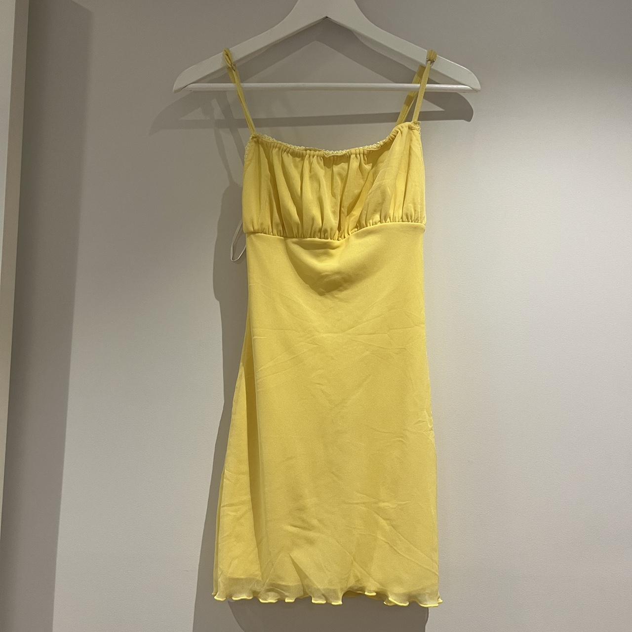 Yellow Princess Polly Mini Dress Depop