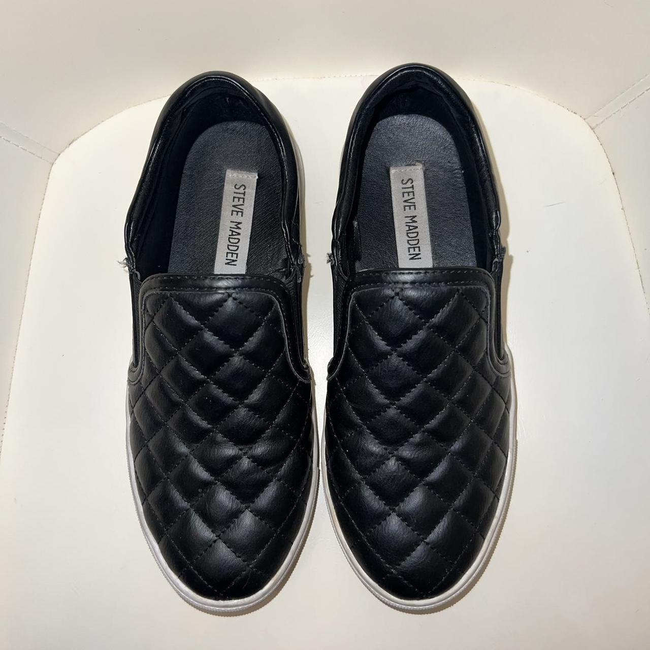 Steve Madden Women's Black and White Trainers | Depop