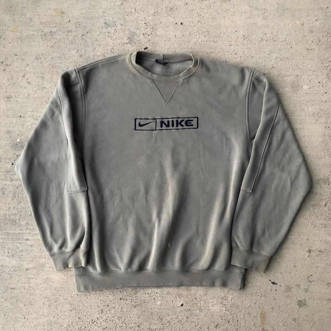 Grey Tag Nike Earth Tone Color Center Swoosh Single... - Depop