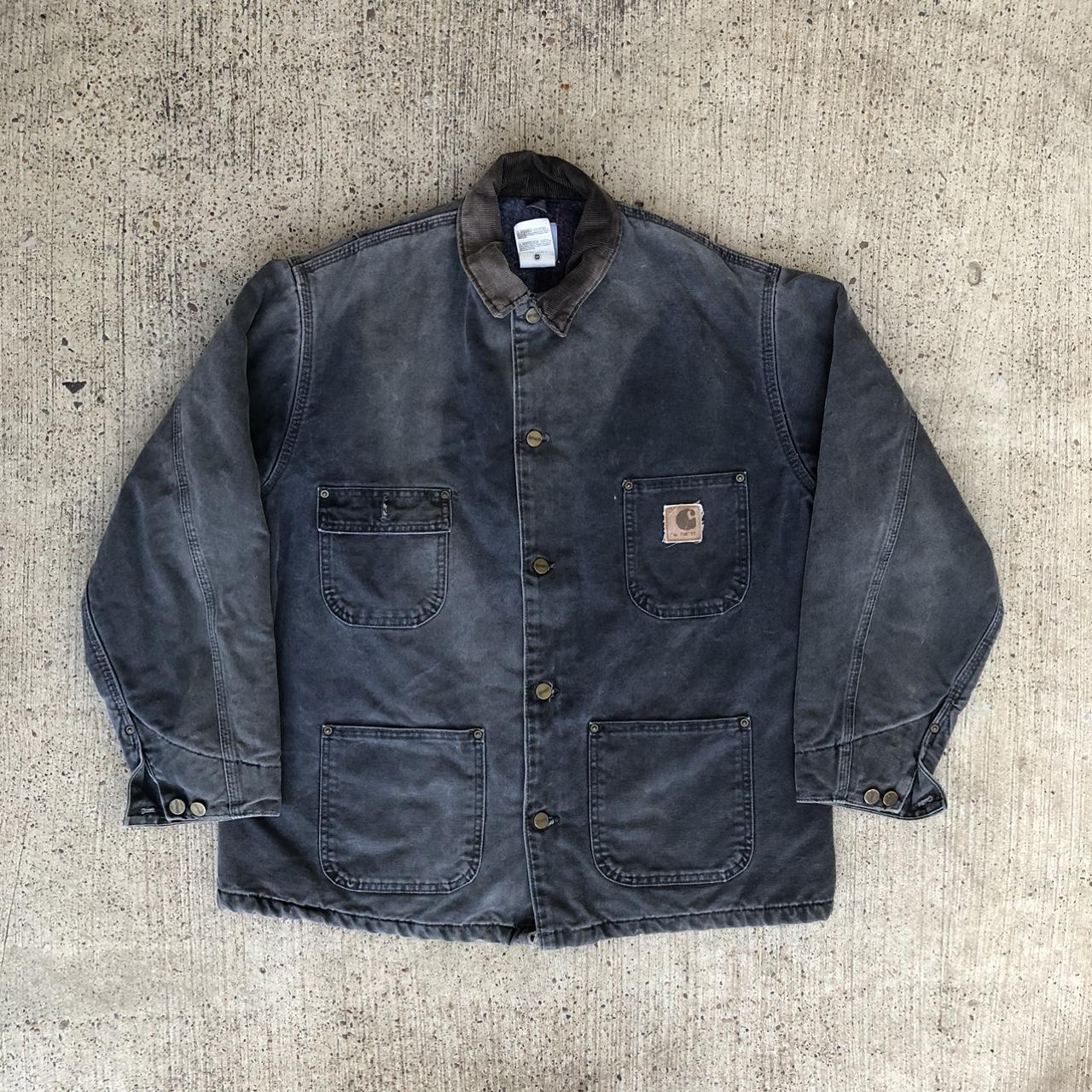 Vintage CO2PTL Carhartt Chore Jacket Grey... - Depop