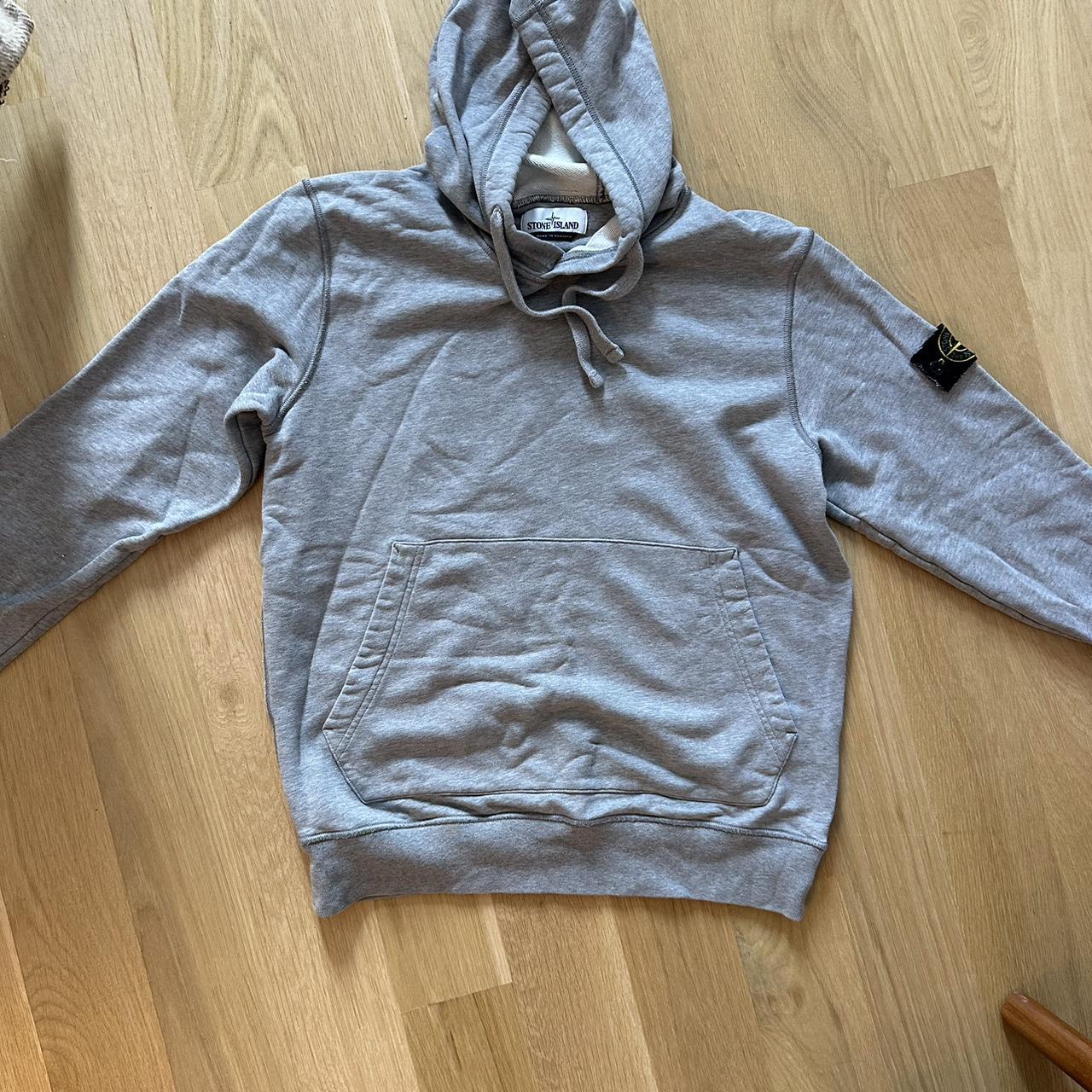 Stone Island grey hoodie - Depop