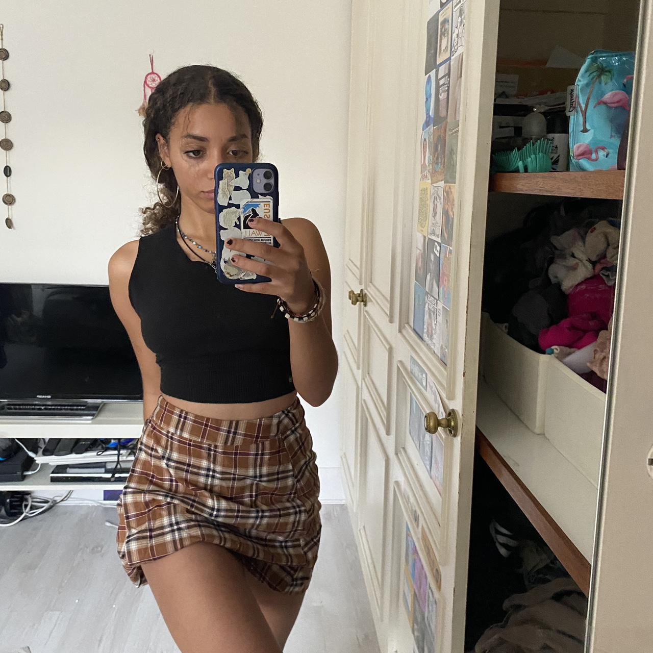 brandy melville tarten skirt with buckle one size... Depop