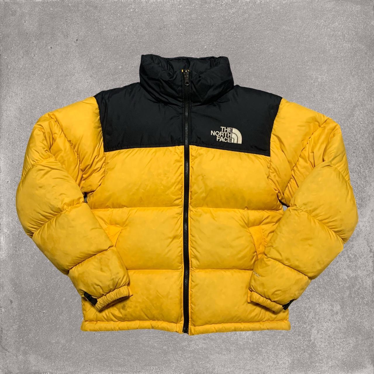 North Face XS Yellow Nuptse Jacket 1996 Retro Size:... - Depop