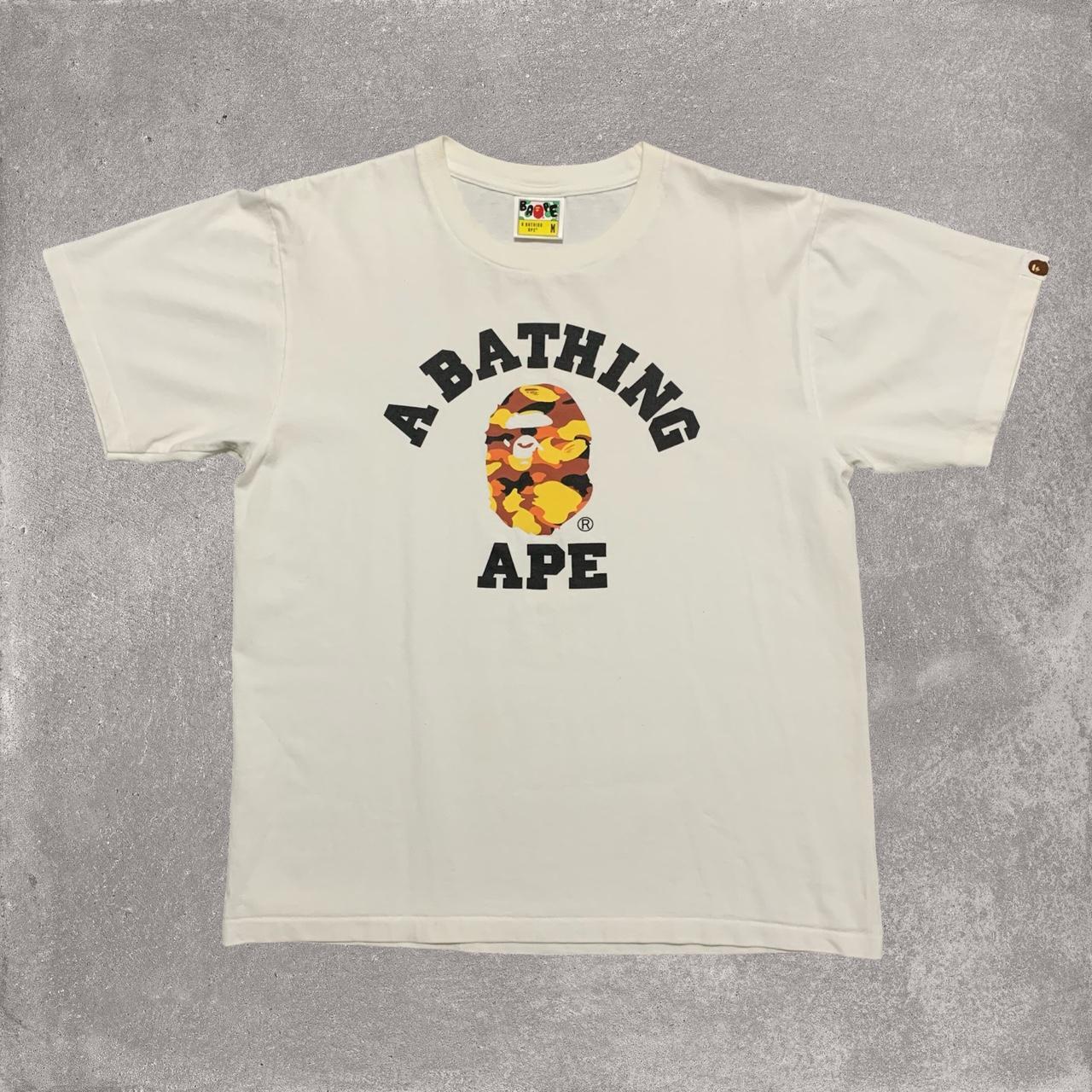 Orange camo 2024 bape shirt