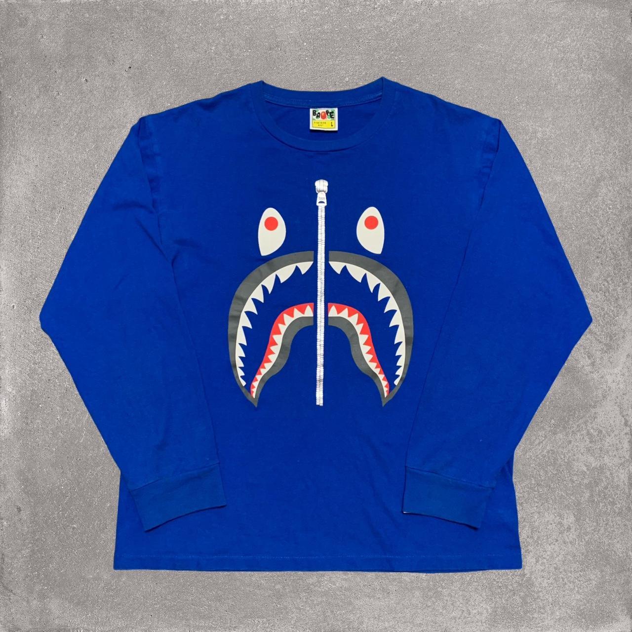 BAPE Shark Tee newest Navy Size L