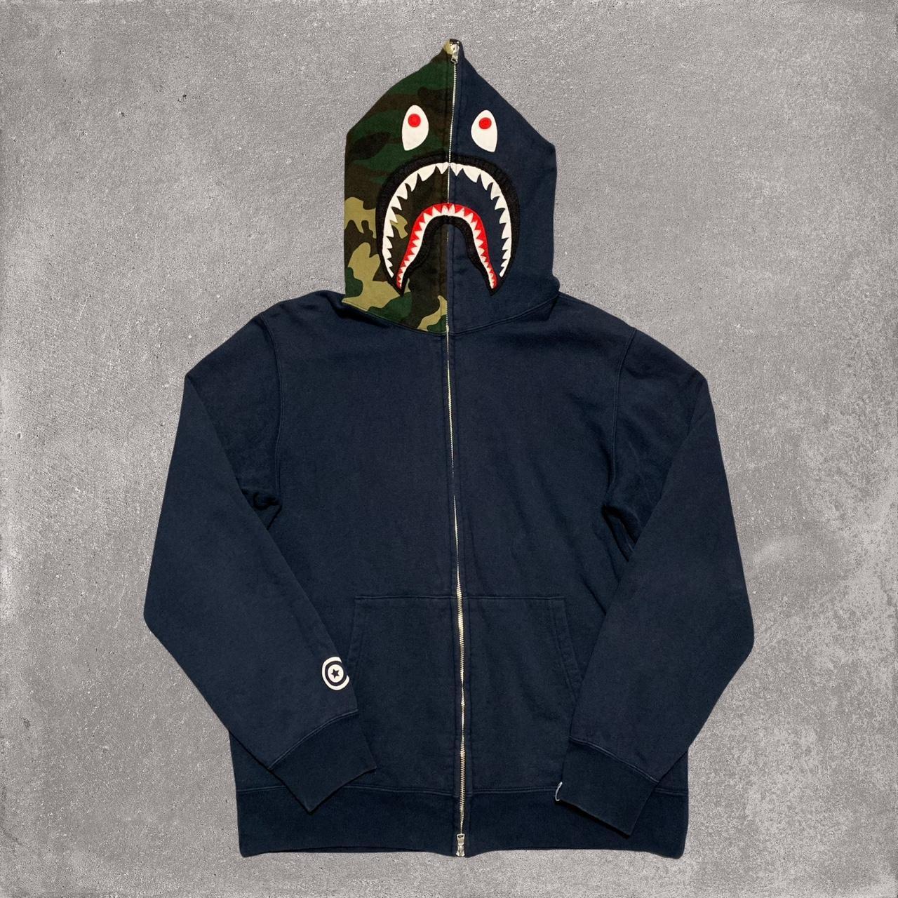 Top Bape Navy Camo Vintage Hoodie