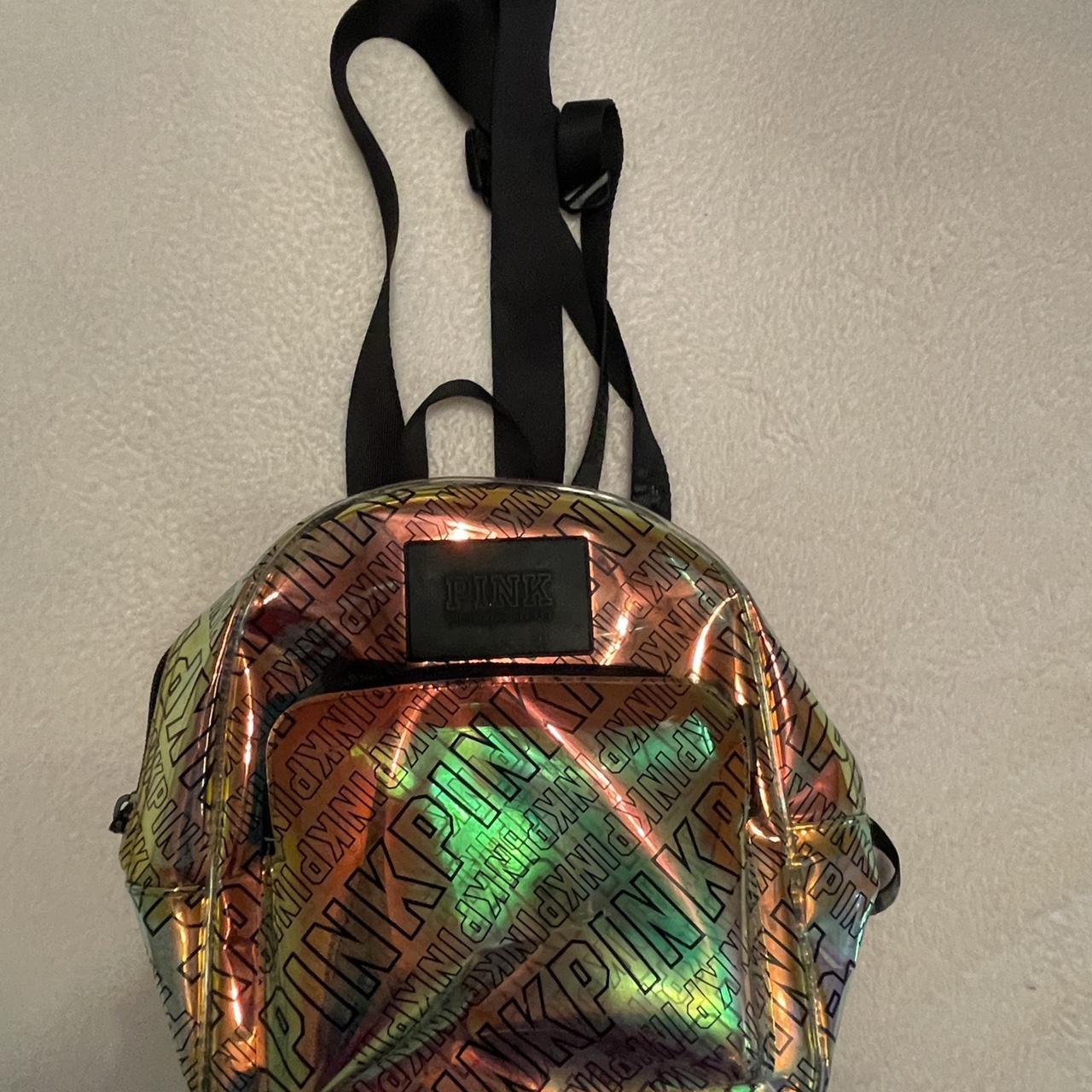 Victoria secret cheap pink holographic backpack