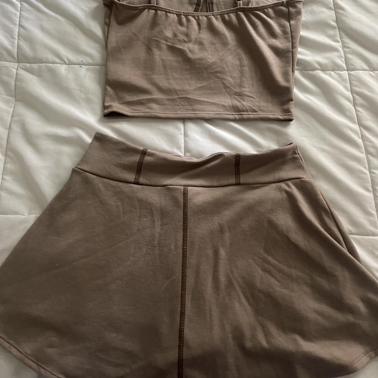Brown skirt set Size medium Depop