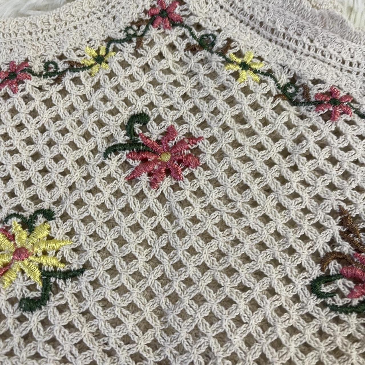 Rebellion crochet top Flower detail Size medium Depop