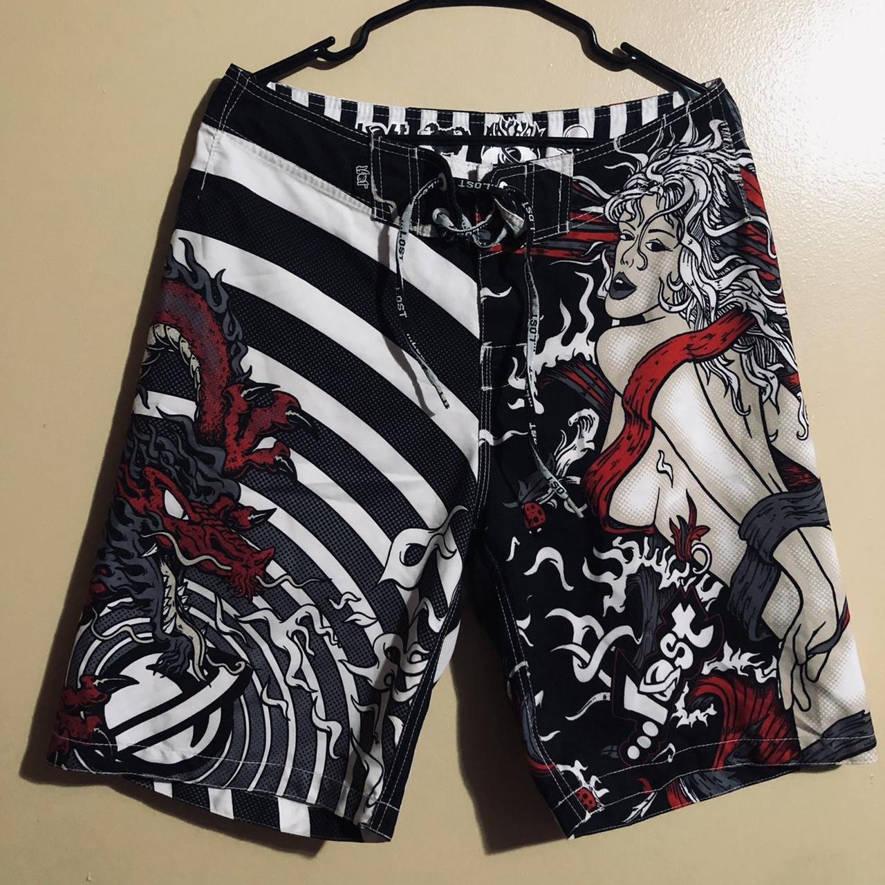 Men's Red And Black Shorts | Depop