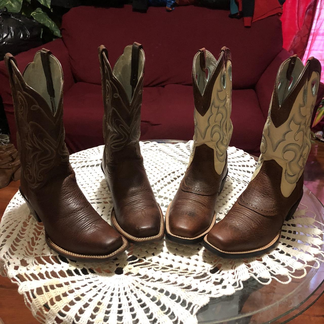 2 pairs Ariat women s leather boots Sizes 7.5 Depop