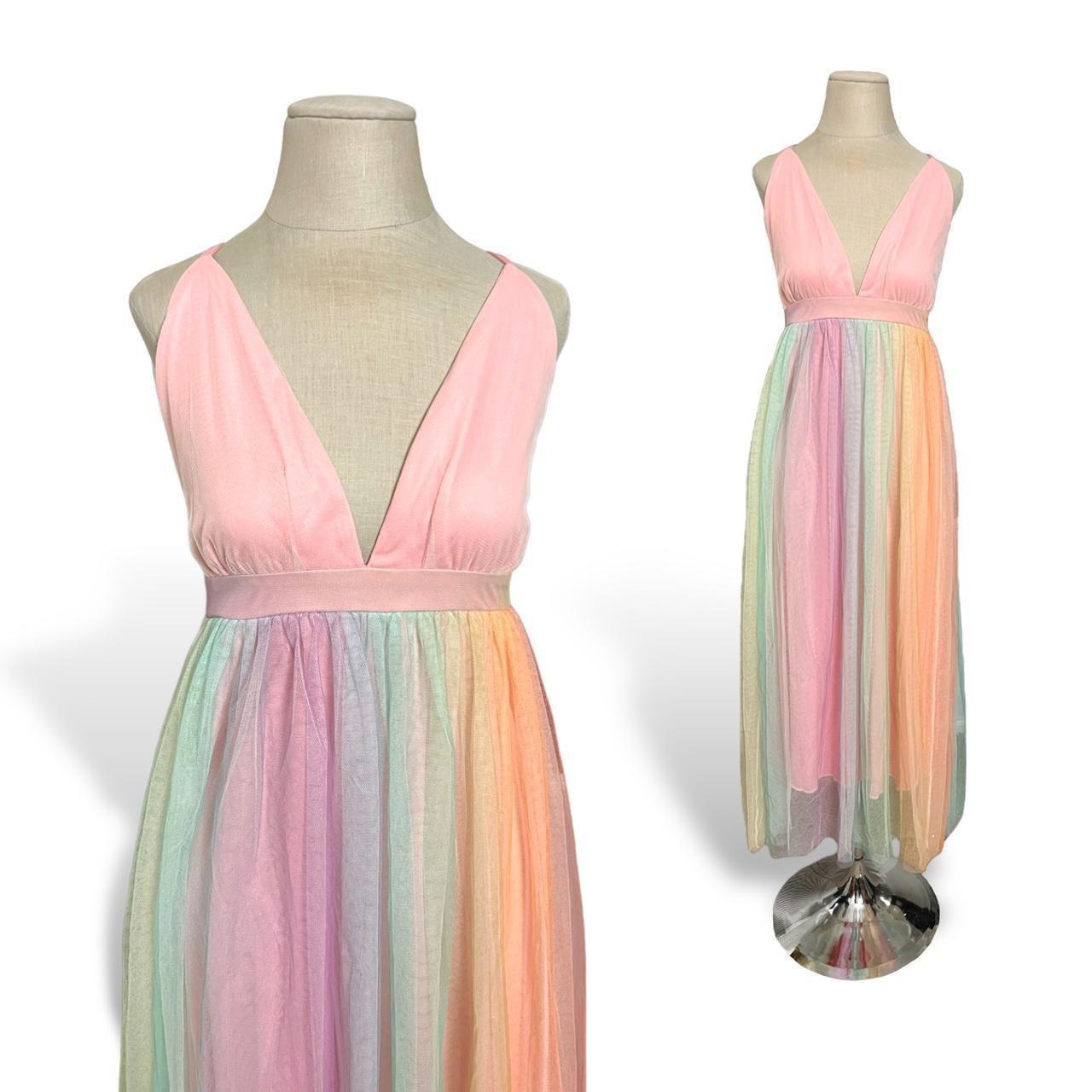 Wonderland rainbow clearance striped maxi dress