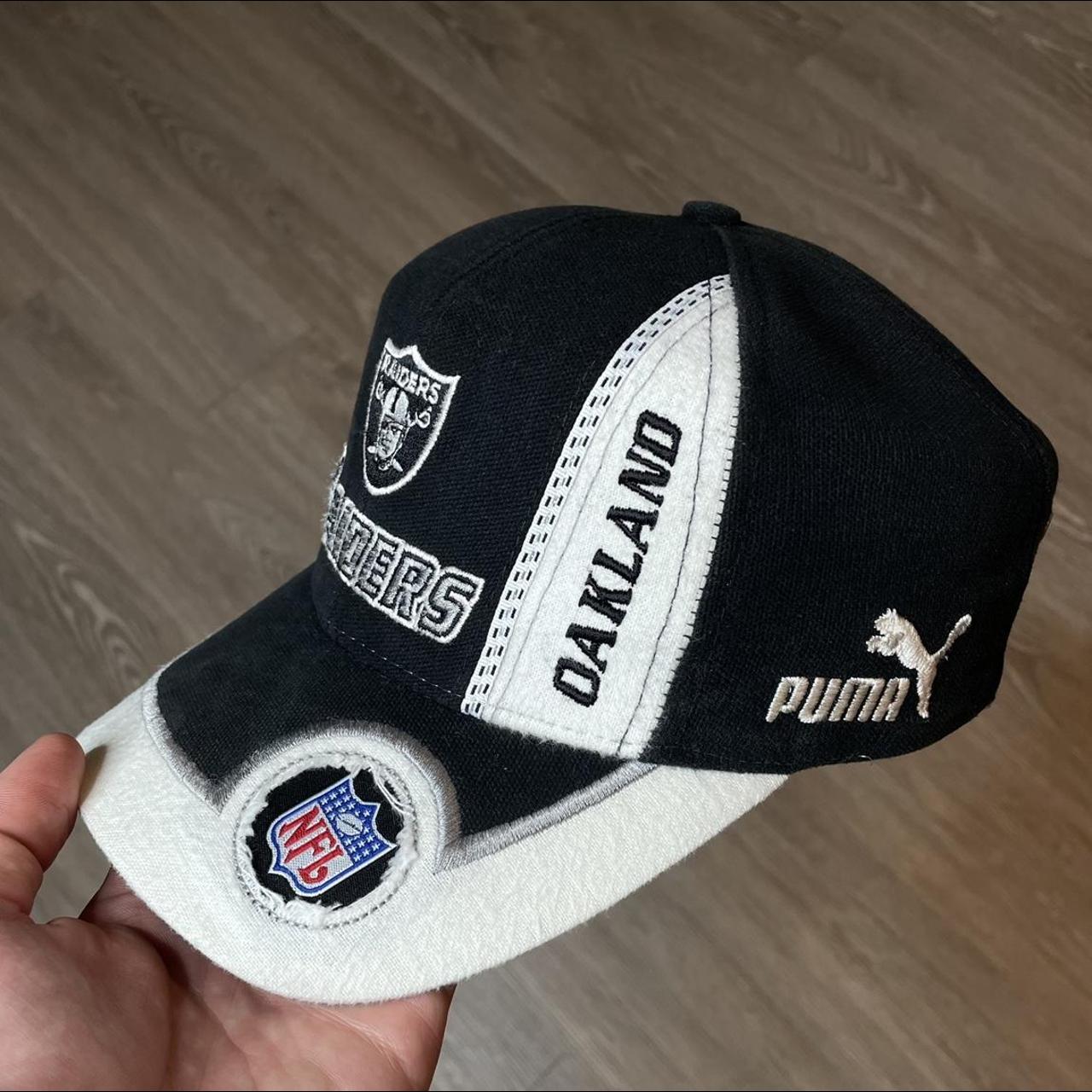 Vintage 1990s Leather Oakland Raiders SnapBack With - Depop