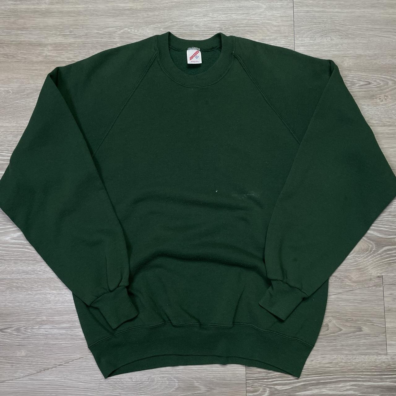 Vintage 1990s Jerzees Green Crewneck Tagged Size... Depop