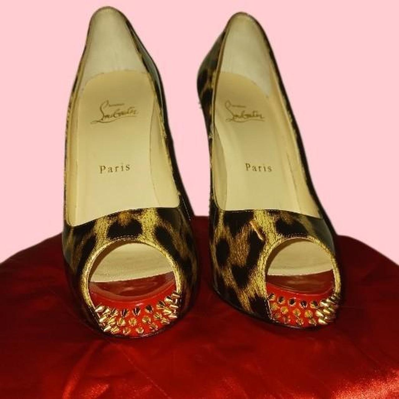 Cheetah print red bottom heels best sale