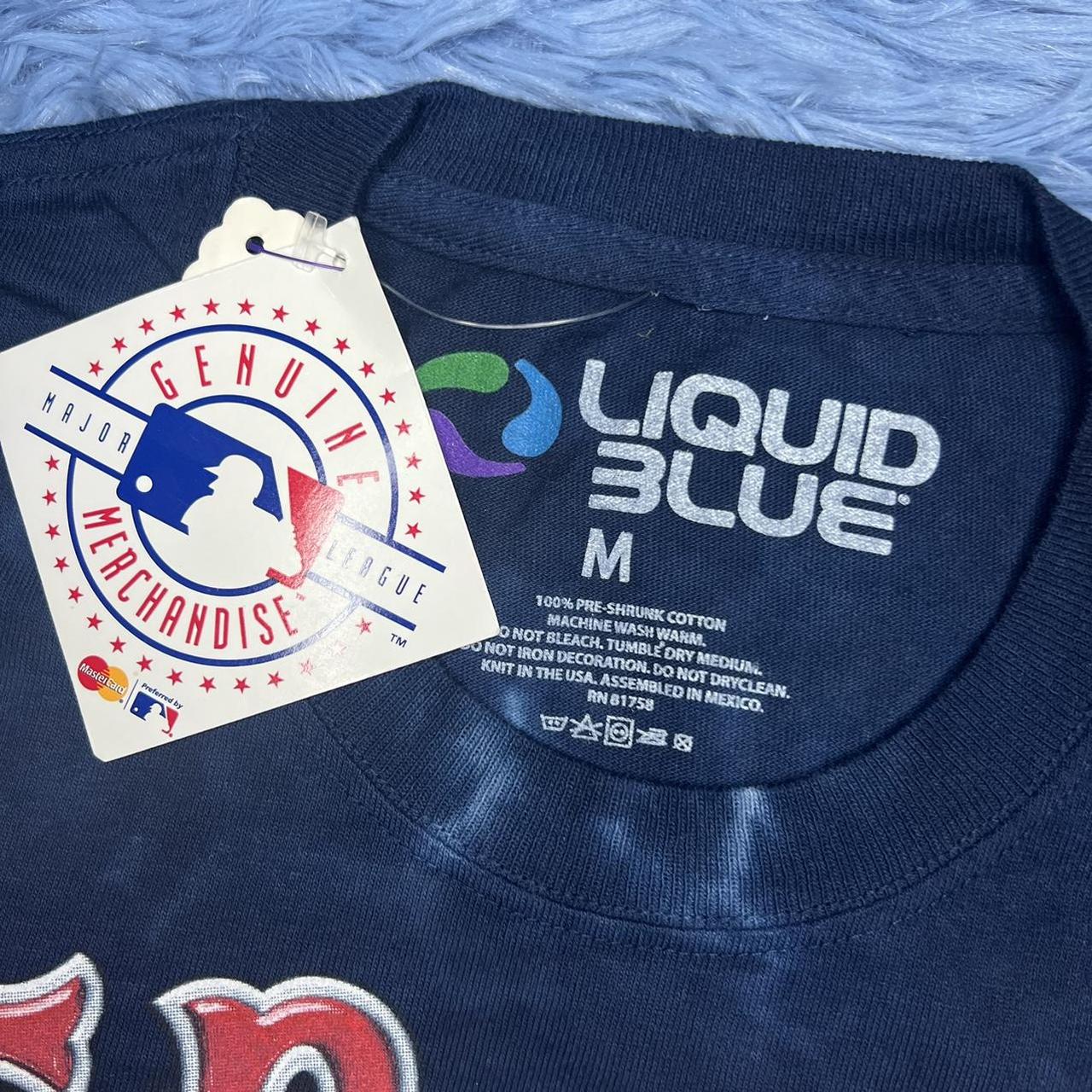 Boston Red Sox Tee Liquid Blue retro Red Sox tshirt - Depop