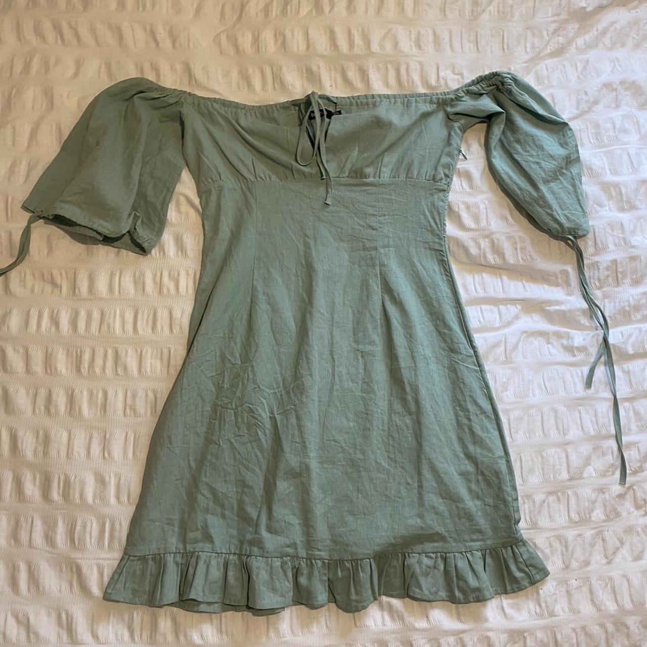 Cutest sage green mini dress - perfect for spring -... - Depop