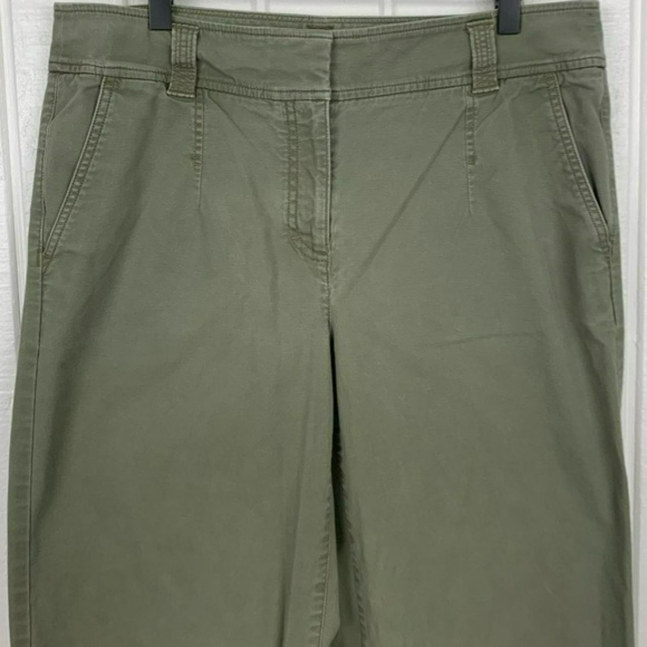 LOFT Army Green Cropped Pants NEW Womens Sz 18 Ponte - Depop