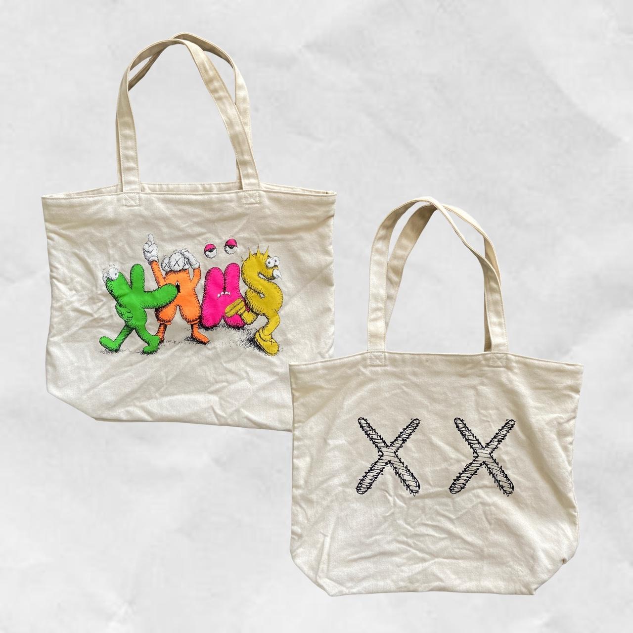 Kaws x Uniqlo Canvas Tote Bag Width (at widest... - Depop